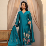 Silk Blend Embroidered Suit Set