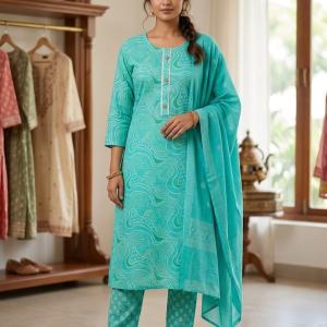 Daily wear printed turkish blue