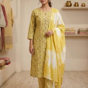 Daily wear printed yellow