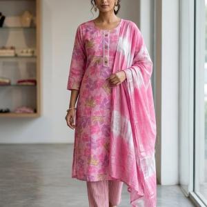 Daily wear printed pink