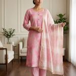 Daily  wear leaf print pink