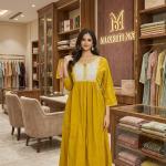 Mustard with white work