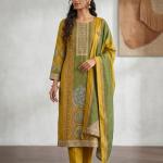 Yellow with olive green