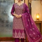 Purple with white print