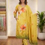 Yellow with floral print