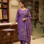 Purple with golden work