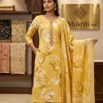 Yellow with white printed flowers