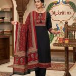 Black with red print