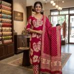 Dark pink printed